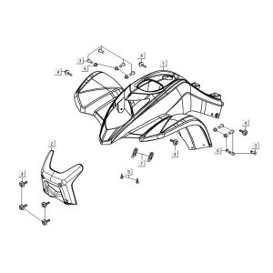 Coperchio anteriore Kymco Maxxer 90 Nero