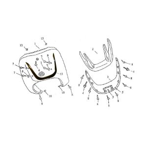 Coperchio anteriore Turbho RG50 bianco nero