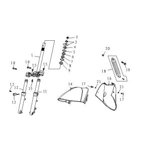 Forcella anteriore - Cuffia - Parafango anteriore AGM Fashion smokey