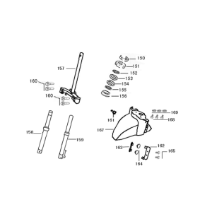 Forcella anteriore - Cuffia - Parafango anteriore Turbo RL 125 argento