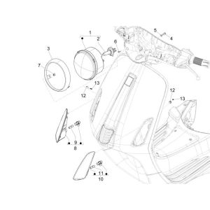 Faro anteriore - Indicatori anteriori Vespa Primavera 50 2 tempi AC