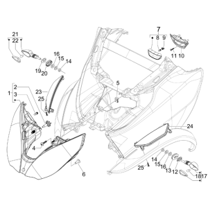 Faro anteriore - Indicatori anteriori Piaggio MP3 300 LT Sport 2009-2014