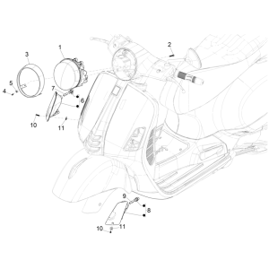 Faro anteriore - Indicatori anteriori Vespa GTS 125 IE ABS Euro 5 2021