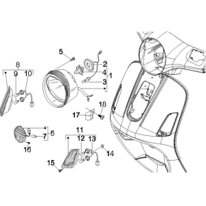 Faro anteriore - Indicatori anteriori Vespa GTS 250 ie 2005-2009 (con ABS)