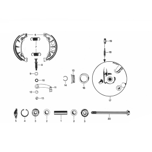 Mozzo della ruota anteriore - Ganasce freno Zundapp 529 di tutti i tipi