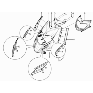 Coperchio anteriore Piaggio Typhoon 50 2 tempi Euro 3 2011