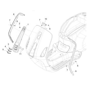Coperchio anteriore in ABS per Vespa Sprint 125 3V IE