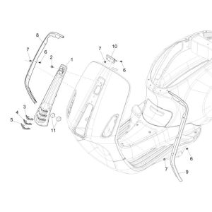 Telaio arancione per Vespa Sprint 890/a