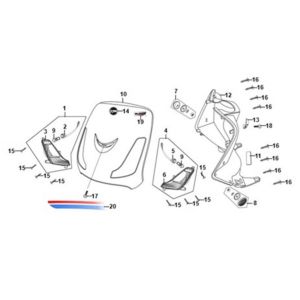 Voorplaat / binnenplaat / knipperlichten Sym Fiddle II Euro4 White (WH-006)