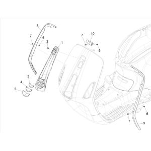 Coperchio anteriore - Modanature per Vespa Elettrica 25 km/h SCH Euro 5 2021