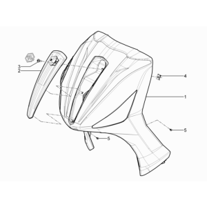 Coperchio anteriore Piaggio Beverly 350 Sport Touring Euro 3 2013-2014 nero 90/B