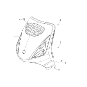 Coperchio anteriore Piaggo Zip 50 4 tempi IGET 3V Euro 4 blu opaco