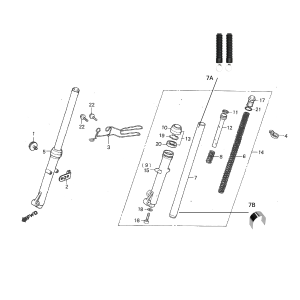 Ricambi forcella anteriore Honda MT50