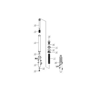 Parti della forcella anteriore Kymco New Dink 4 tempi nere metallizzate
