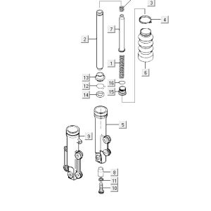 Parti della forcella anteriore Kymco Yup 50 2 tempi AC nere lucide