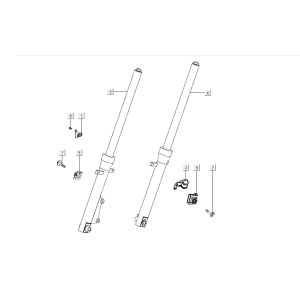 Ricambi forcella anteriore Kymco K-Pipe 4 tempi Gloss Black