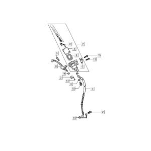 Cilindro del freno - Leva del freno - Tubo freno Kymco Agility 10' 4-stroke Sporty orange
