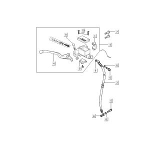 Cilindro del freno - Leva del freno - Tubo freno Kymco Agility 12' 4 tempi nero