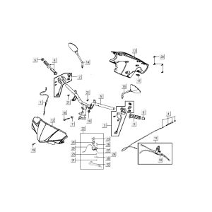 Cilindro del freno - Leva del freno - Tubo del freno Kymco Carry 4 tempi nero