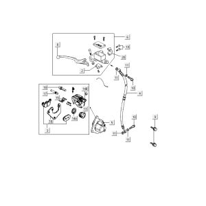Cilindro del freno - Leva del freno - Tubo del freno Kymco Delivery 4 tempi nero
