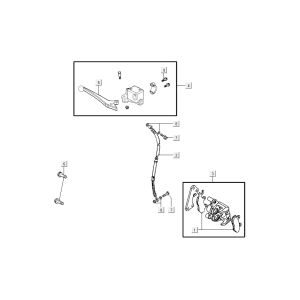 Cilindro del freno - Pinza - Pastiglie freno - Tubo del freno Kymco K-Pipe 4 tempi nero lucido