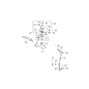 Cilindro del freno - Leva del freno - Tubo del freno Kymco Sento 50 4 tempi nero lucido