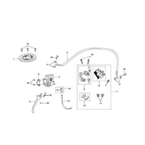 Cilindro del freno - Tubo del freno - Pinza - Pastiglie freno Rover Fun 4 tempi