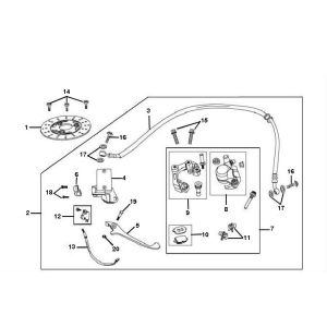 Cilindro del freno - Tubo del freno - Pinza - Pastiglie freno Znen ZN50QT-11 4 tempi
