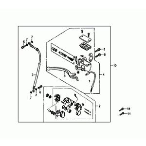 PINZA FRENO ANTERIORE/LEVA FRENO/TUBO FRENO Sym Orbit II Euro 4 Mat Grey