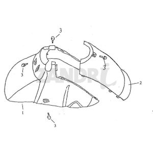 Parafango anteriore BTC Grande Retro GT1 crema caffè