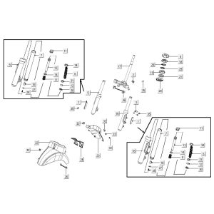 Forcella anteriore - Cuffia Kymco Like 50 Euro 4 2018→ blu oceano profondo