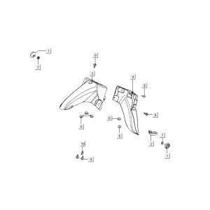Parafango anteriore Kymco Activ 50 4 tempi rosso-nero