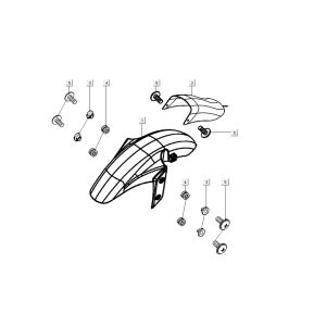 Parafango anteriore Kymco K-Pipe 4 tempi nero lucido