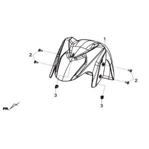 Parafango anteriore Sym Joymax 300I ABS E3 2014-2016 Nero (BK-231S)