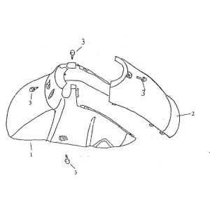 Parafango anteriore Viraggio Retro blu metallizzato crema