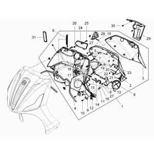 Paragambe Piaggio Beverly 125 RST 4V Euro 3 2010-2015