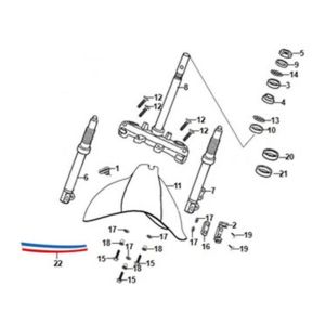 Voorvork / voorspatbord / balhoofd Sym Fiddle II Euro4 Black (BK-5560S)