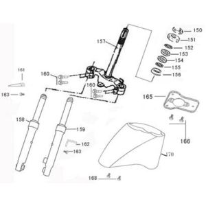 Forcella anteriore - Cuffia - Parafango anteriore AGM SP50 piatto antracite