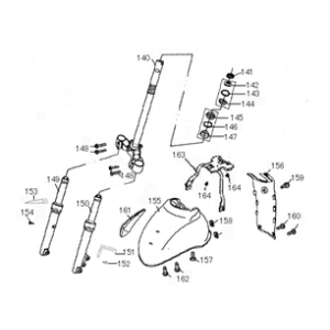 Forcella anteriore - Cuffia - Parafango anteriore Benzhou YY50QT-15 marrone