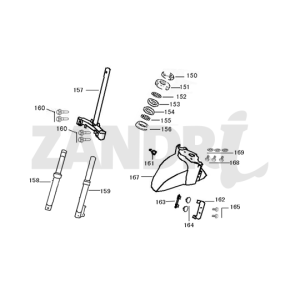 Forcella anteriore - Cuffia - Parafango anteriore BTC Riva Sport pantone blu