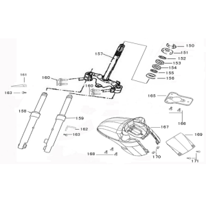 Forcella anteriore - Cuffia - Parafango anteriore Neco Lola verde crema