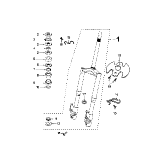 Forcella anteriore - Cuffie Peugeot Speedfight 4 50 4 tempi AC rosso/nero