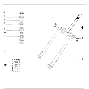 Forcella anteriore - Cuffie Peugeot Tweet beige antico