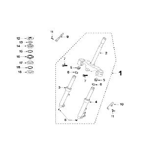 Forcella anteriore - Cuffie Peugeot V-Clic 50 4 tempi AC White