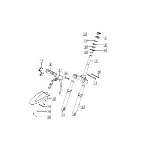 Forcella anteriore - Cuffia - Parafango anteriore Kymco People S 50 4-stroke deep ocean blue