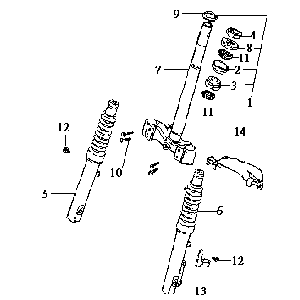 Forcella anteriore - auricolare Sym DD50 blu