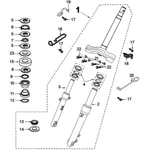 Forcella anteriore - Cuffie Peugeot Kisbee Euro 4