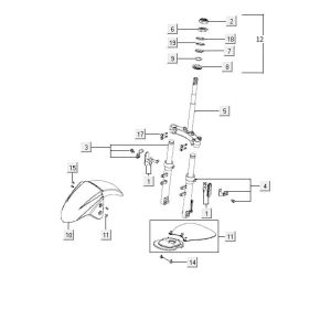 Forcella anteriore - Cuffie Kymco Agility 10' 4 tempi bianco argento