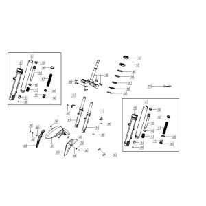 Forcella anteriore - Cuffia Kymco Agility 16'+ 50i 4 tempi Euro 4 blu opaco