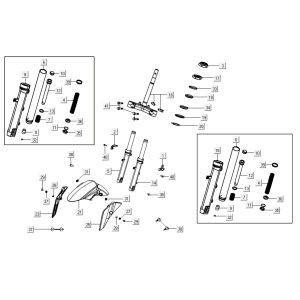 Forcella anteriore - Cuffie Kymco Agility 16'+ 4 tempi in argento metallizzato opaco